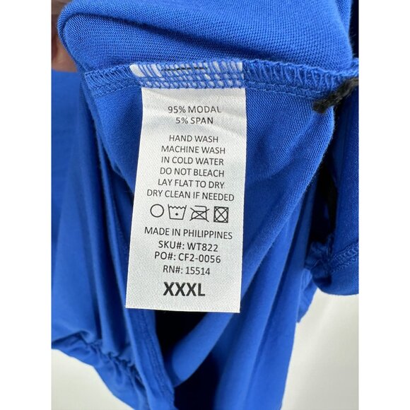 Johnny Women's Blue Tunic Top XXXL 3X Modal Jersey Doman Short Sleeve Casual NEW - Picture 5 of 5